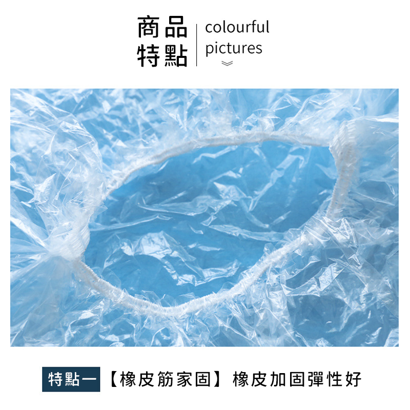 兒童浴帽 拋棄式浴帽 沐浴帽 防潑水帽 一次性浴帽 頭套 防塵浴帽 美容美髮帽 透明浴帽 保鮮膜套鬆緊浴帽 A0481-細節圖4