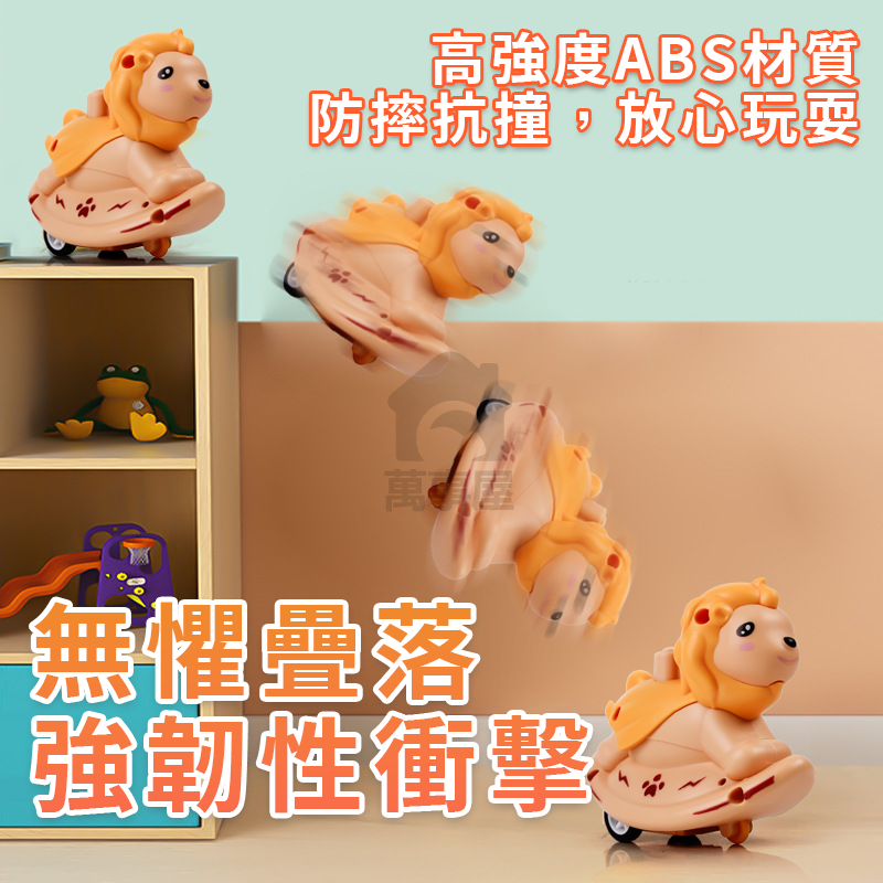慣性壓力獅子車 壓力小獅子 壓力車 無電池 可愛造型 兒童玩具車 慣性玩具車 跑車 賽車 慣性小汽車 A0545-細節圖3