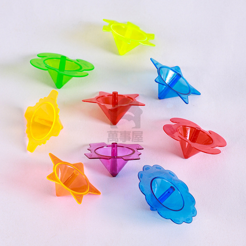 手指陀螺 透明陀螺 塑料小陀螺 玩具 繽紛小地轉 手轉陀螺 兒童懷舊玩具 古早味玩具 禮物 獎品 彩色地轉 A0576-規格圖8