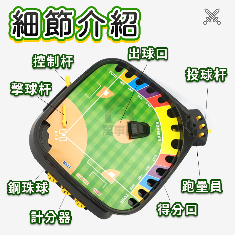 桌上棒球台 桌上遊戲台 迷你棒球組 桌上棒球遊戲台 3D運動桌遊 多人遊戲 兒童玩具 益智對戰 親子互動打擊 A0585-細節圖3