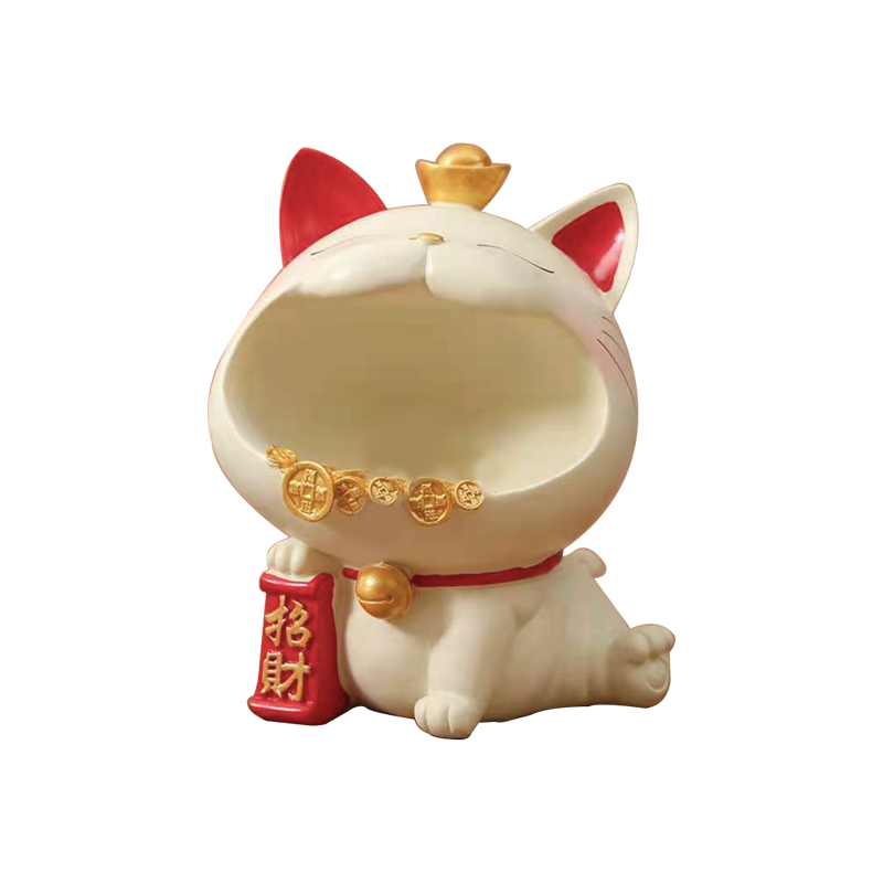 招財貓菸灰缸 造型菸灰缸 招財 納福 貓咪造型手納 家用煙灰缸 桌上收納 桌上擺件 貓咪擺件 招財貓裝飾 A0602-規格圖8