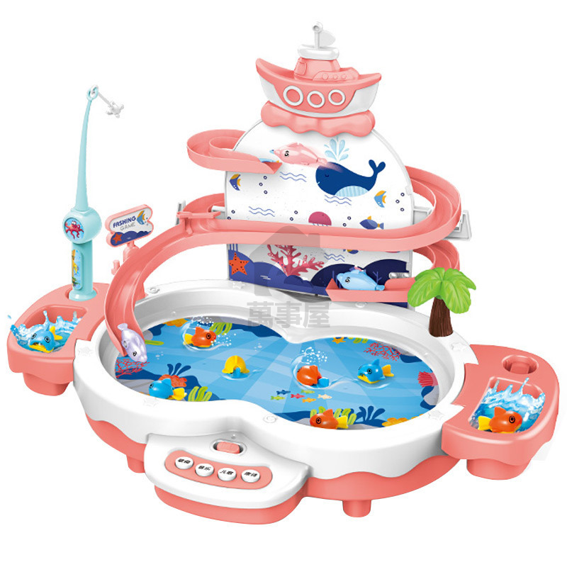 電動升級釣魚台 釣魚玩具 磁力設計 電動軌道釣魚臺 二合一釣魚台 USB供電 聲光磁浮 兒童互動玩具 A0688-規格圖9