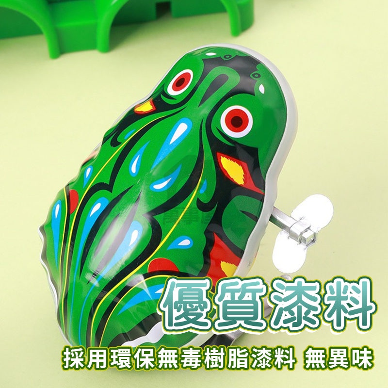 發條鐵皮玩具 鐵皮青蛙 懷舊發條玩具 寶寶玩具 兒童玩具 懷舊玩具 上鏈鐵皮青蛙 發條鐵皮砲車 鐵皮公雞 A0751-細節圖7