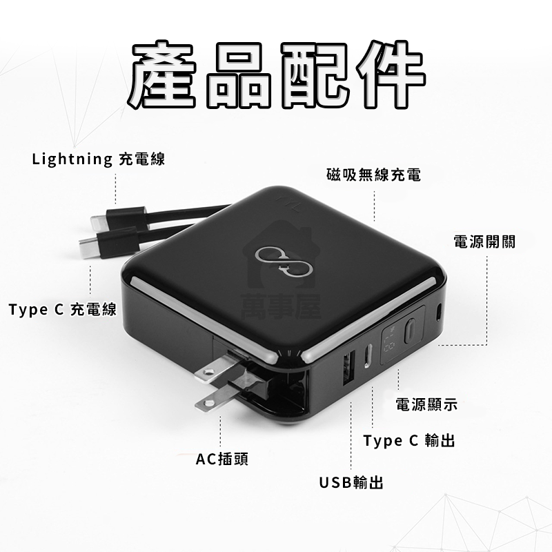 BSI認證 行動電源 10000mAh YYL行動電源 充電器 行動充 無線 磁吸 充電寶 快充 電源供應器 A0801-細節圖4