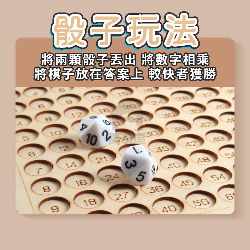 九九乘法桌遊 木製九九乘法表練習桌 乘法 加法 練習桌遊 數學教具 九九乘法口訣表 乘法訓練 數學玩具 A0752-細節圖5