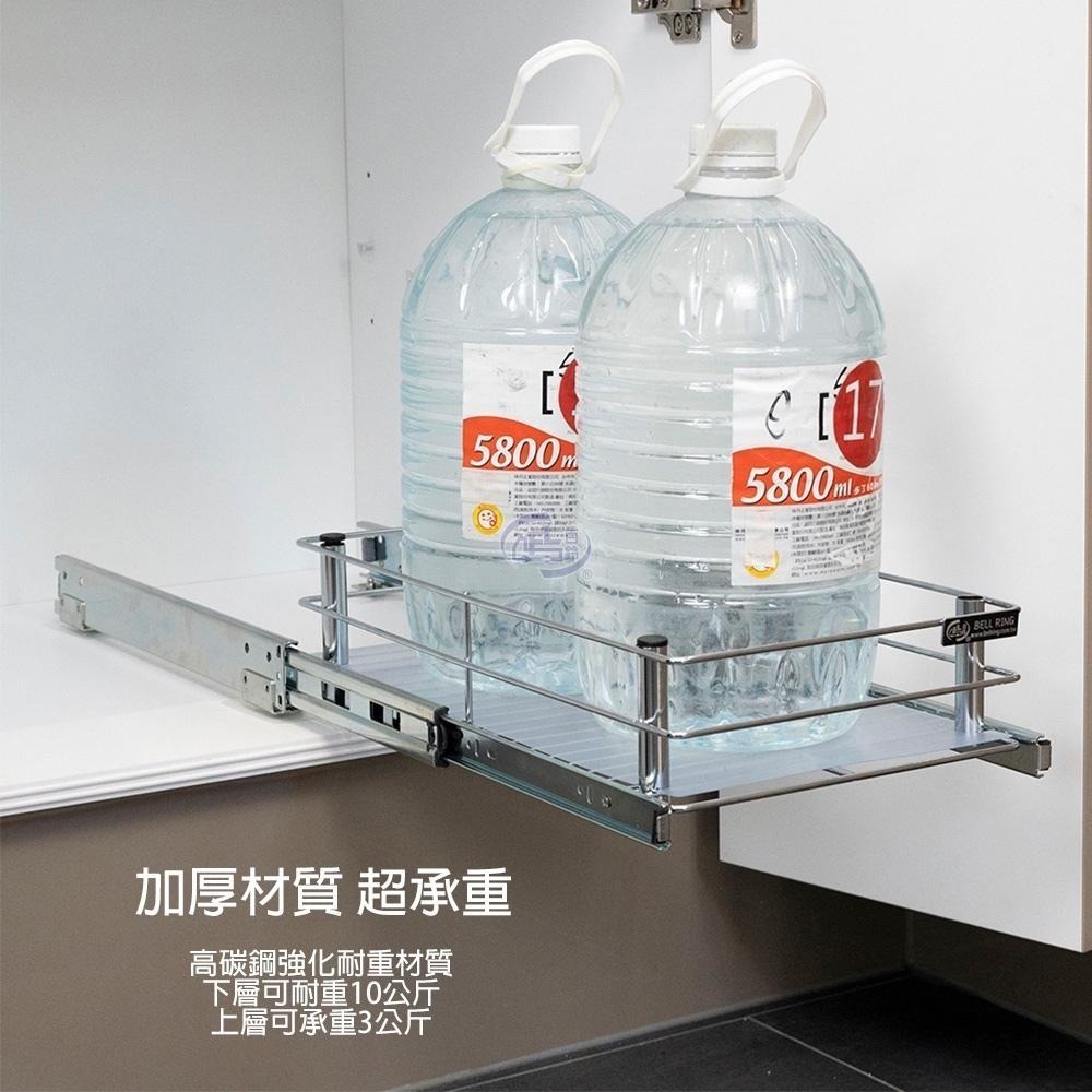 【百鈴】卡豪收抽屜式雙層置物架(微波爐架/電器架/瓶罐架/收納架/廚房架/放置架)-細節圖7