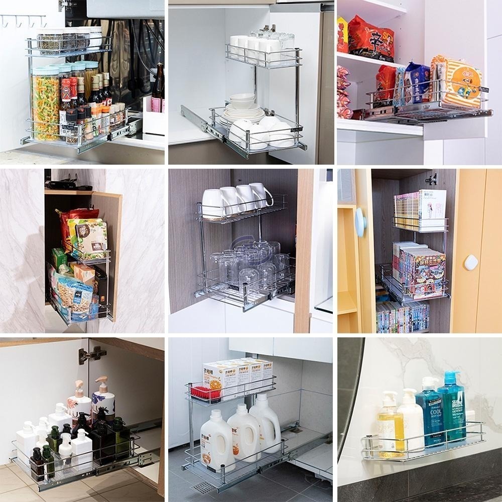 【百鈴】卡豪收抽屜式雙層置物架(微波爐架/電器架/瓶罐架/收納架/廚房架/放置架)-細節圖8