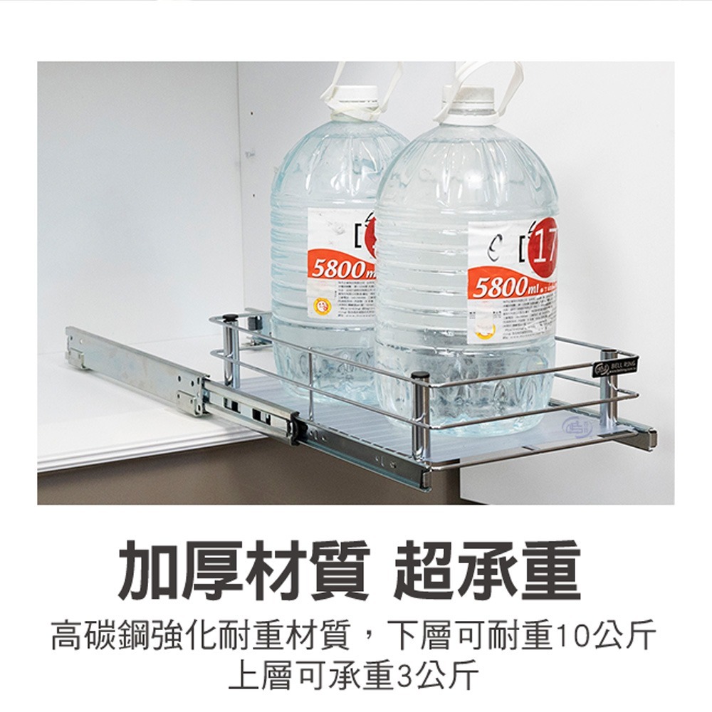 【百鈴】卡豪收抽屜式雙層置物架(微波爐架/電器架/瓶罐架/收納架/廚房架/放置架)-細節圖8