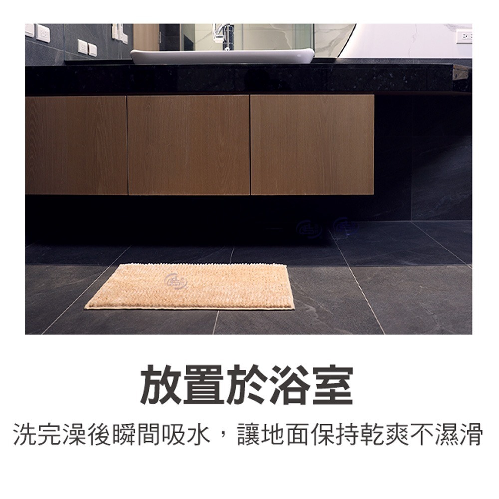 【百鈴】 Aqua亮麗柔軟超吸水防滑地墊(地墊/地毯/吸水墊/防滑地墊/室內地墊/雪尼爾)-細節圖8
