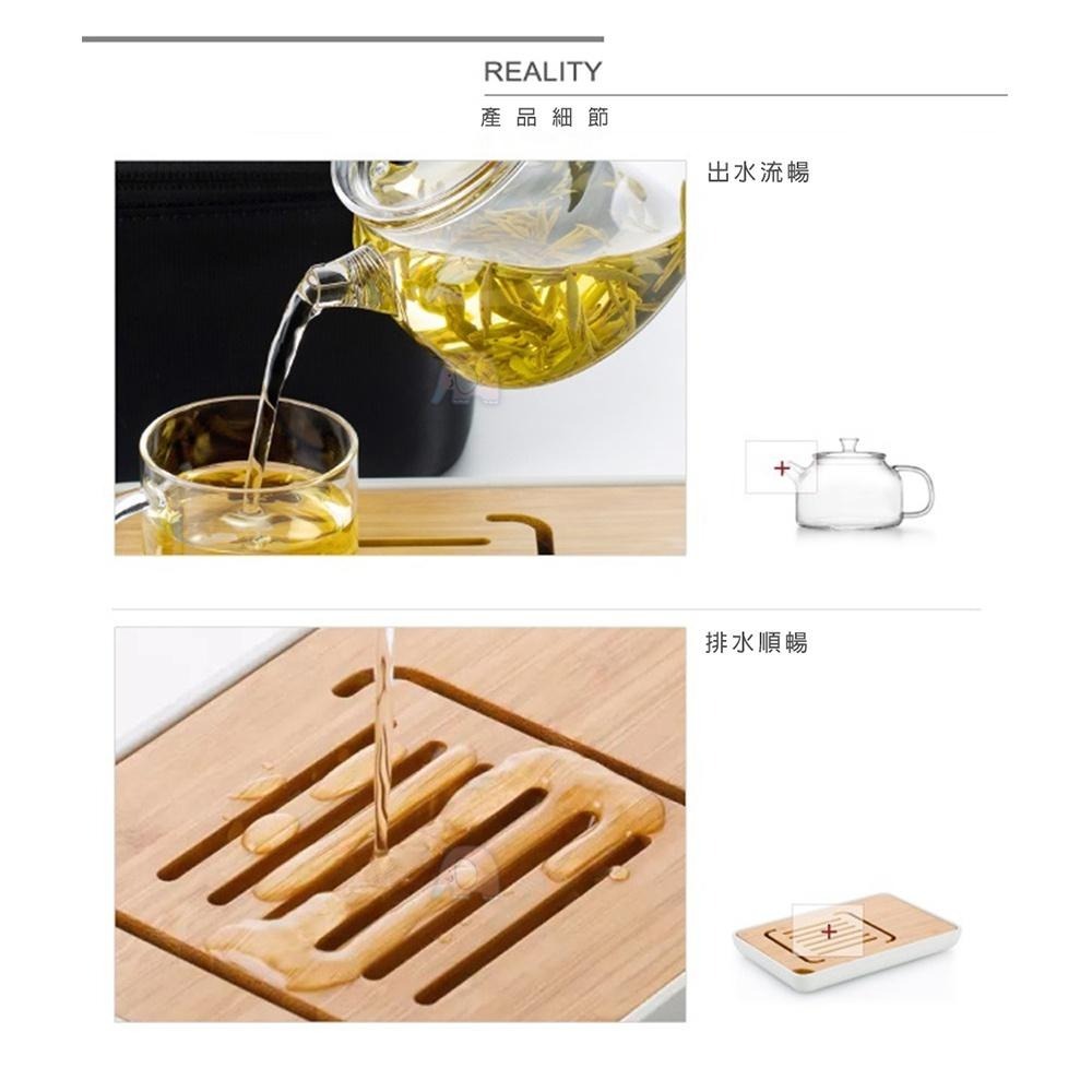 旅行茶具套裝組-1壺4杯1盤1包(玻璃壺/玻璃瓶/水瓶/冷水瓶/冷水壺/飲料壺/咖啡壺/廚之坊/Linox)-細節圖3