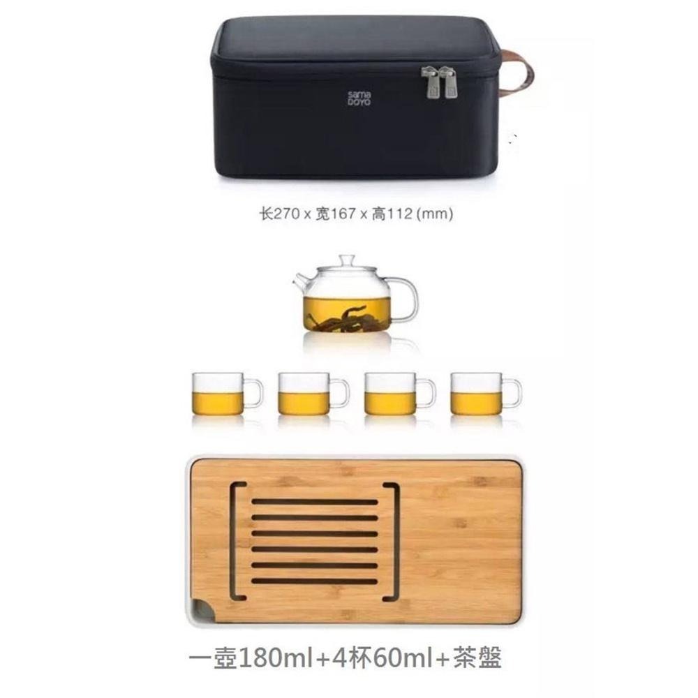 旅行茶具套裝組-1壺4杯1盤1包(玻璃壺/玻璃瓶/水瓶/冷水瓶/冷水壺/飲料壺/咖啡壺/廚之坊/Linox)-細節圖7