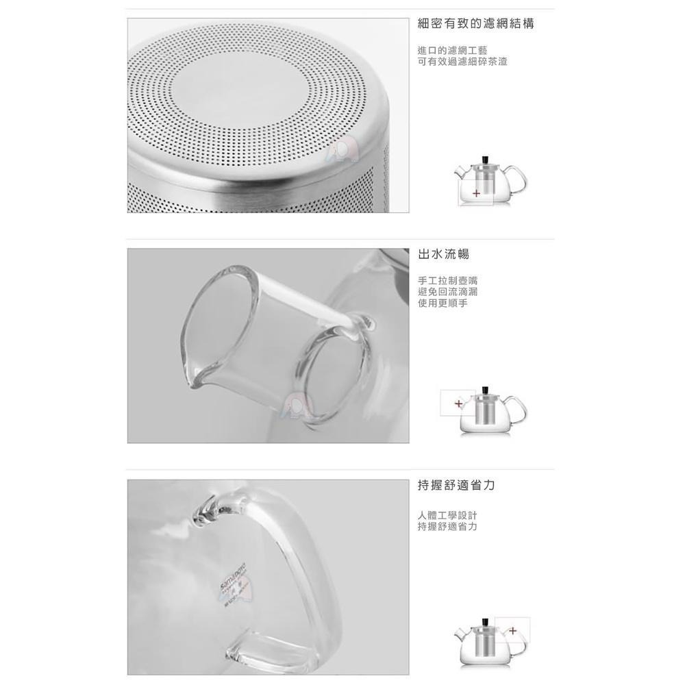 【Linox】Modern花茶壺900ML(玻璃壺/玻璃瓶/水瓶/冷水瓶/冷水壺/飲料壺/咖啡壺/廚之坊/Linox)-細節圖6