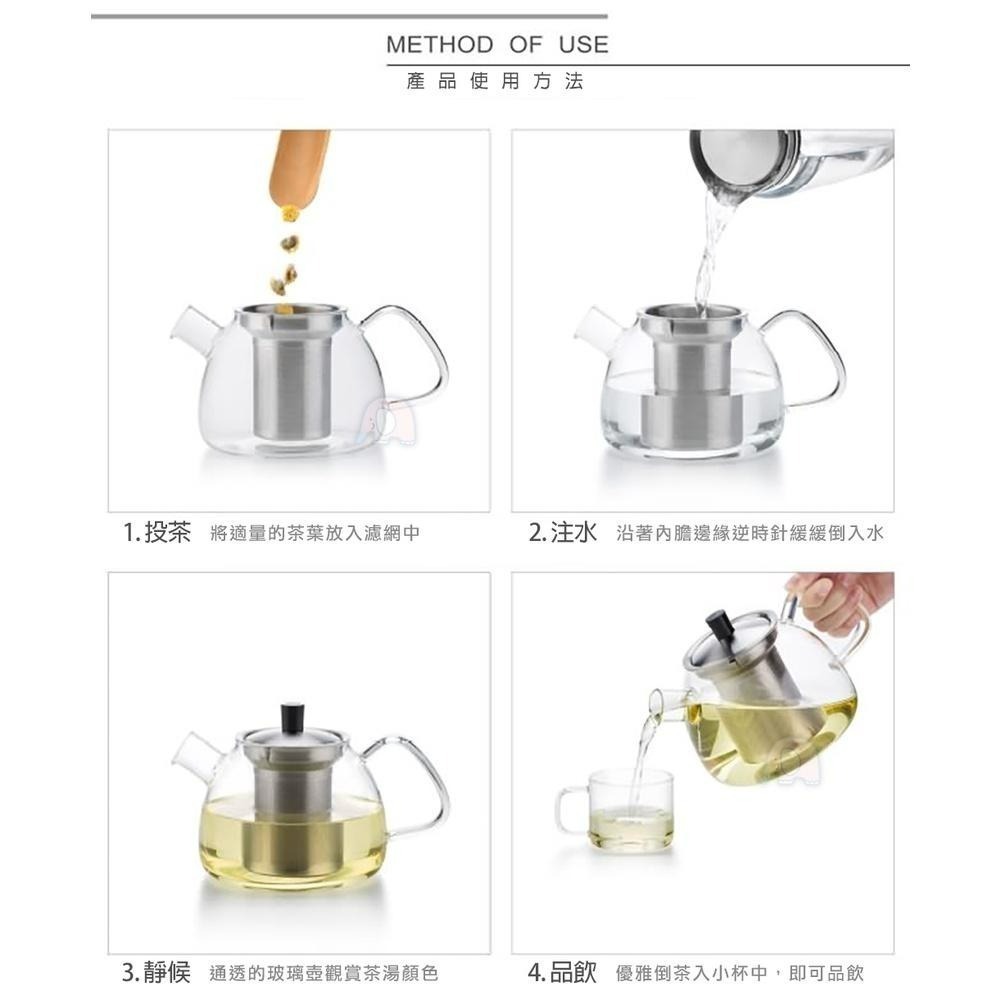 【Linox】Modern花茶壺900ML(玻璃壺/玻璃瓶/水瓶/冷水瓶/冷水壺/飲料壺/咖啡壺/廚之坊/Linox)-細節圖7