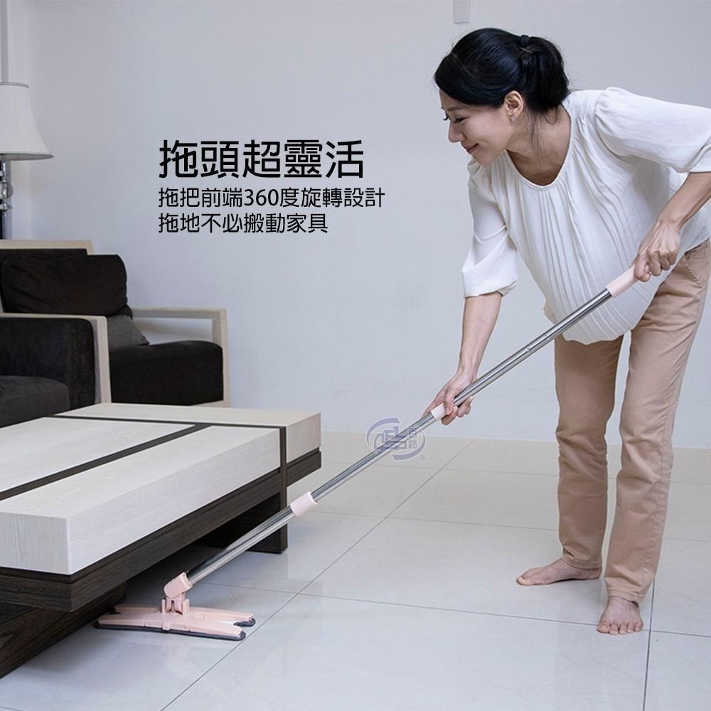 【百鈴】易手擰免沾手X型平板拖把(平拖/免沾手/大板/吸水/乾濕兩用/除塵/地板清潔)-細節圖5