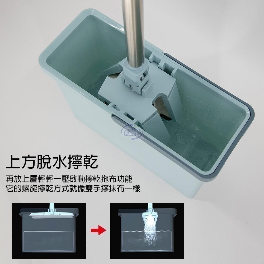 【百鈴】易手擰免沾手X型平板拖把(平拖/免沾手/大板/吸水/乾濕兩用/除塵/地板清潔)-細節圖4