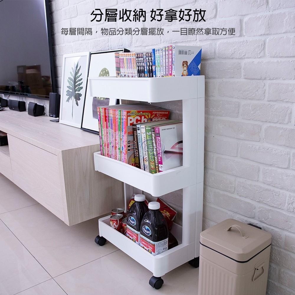 【百鈴】卡豪收靈活可移動單邊置物架(置物架/收納架/收納櫃/小物推車/層架/移動櫃)-細節圖2