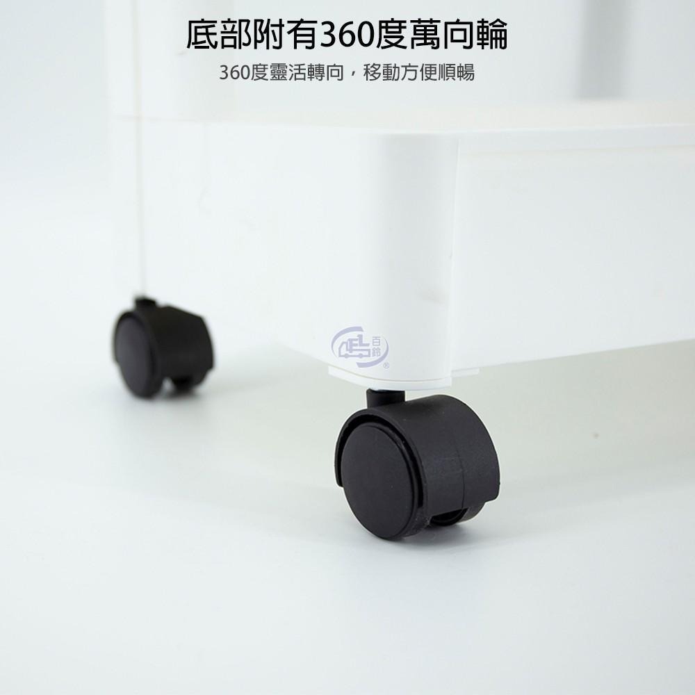 【百鈴】卡豪收靈活可移動單邊置物架(置物架/收納架/收納櫃/小物推車/層架/移動櫃)-細節圖6