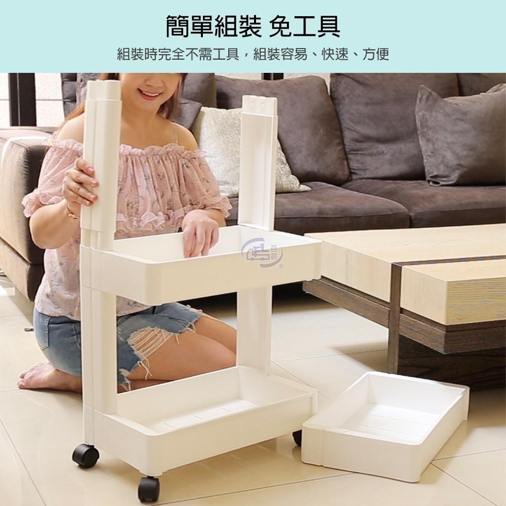 【百鈴】卡豪收靈活可移動單邊置物架(置物架/收納架/收納櫃/小物推車/層架/移動櫃)-細節圖8