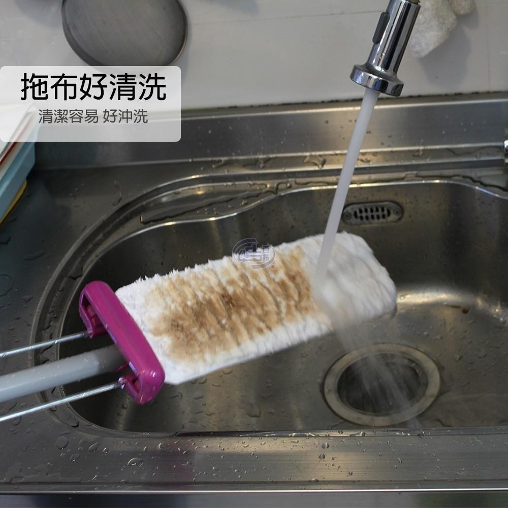 【百鈴】髒會滅免沾手自擠式平板拖把(平拖/免沾手/大板/吸水/乾濕兩用/除塵/地板清潔)-細節圖4