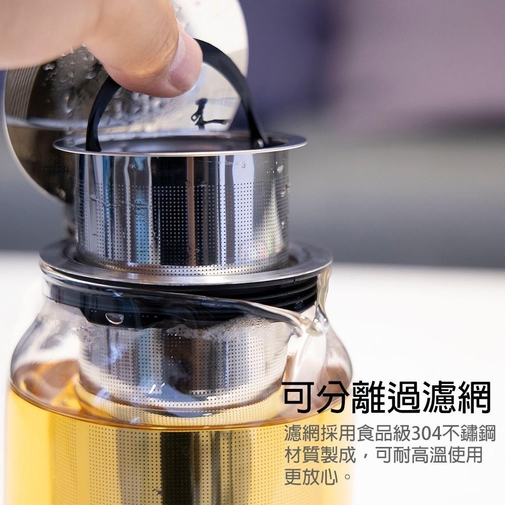 【Railio】摩登花茶耐熱玻璃壺(玻璃壺/玻璃瓶/水瓶/冷水瓶/冷水壺/飲料壺/咖啡壺/廚之坊/Linox)-細節圖4