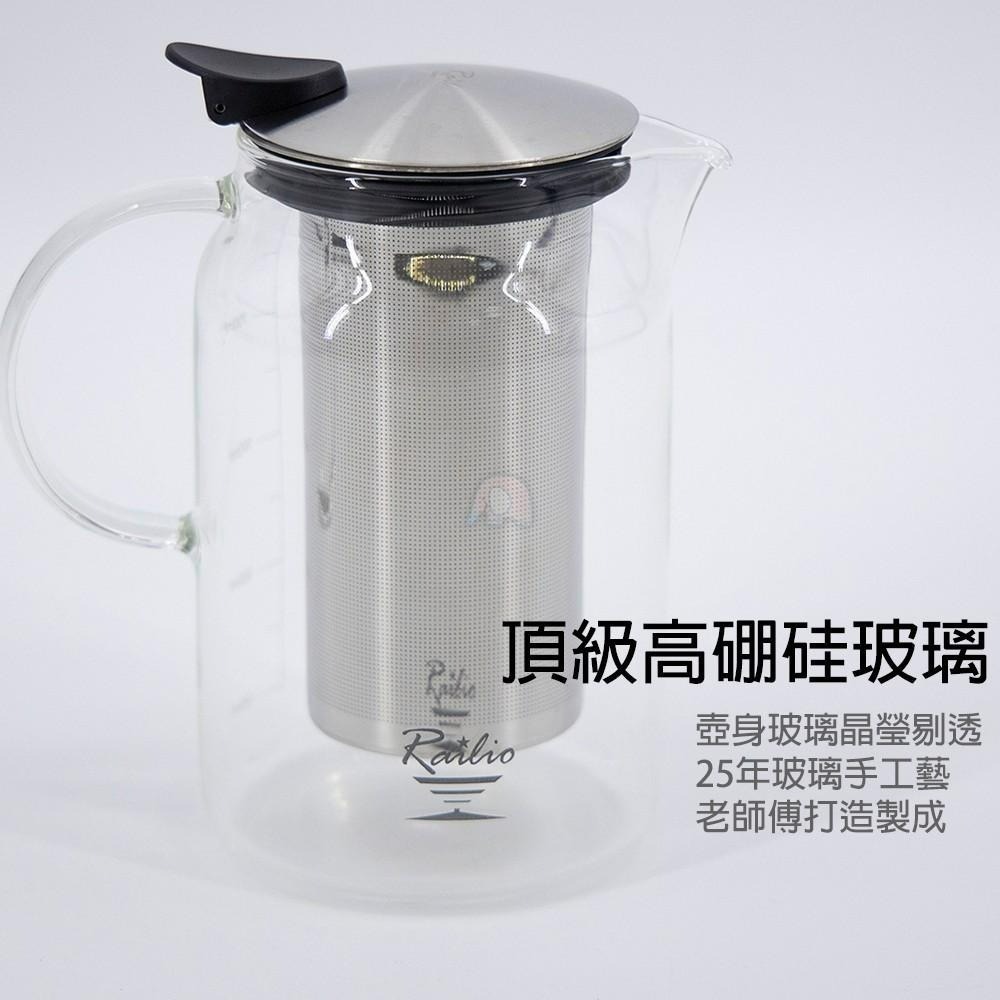 【Railio】摩登花茶耐熱玻璃壺(玻璃壺/玻璃瓶/水瓶/冷水瓶/冷水壺/飲料壺/咖啡壺/廚之坊/Linox)-細節圖2