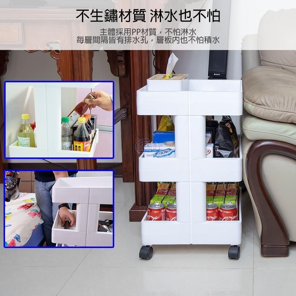 【百鈴】卡豪收靈活可移動中心支柱置物架(置物架/收納架/收納櫃/小物推車/層架/移動櫃)-細節圖4