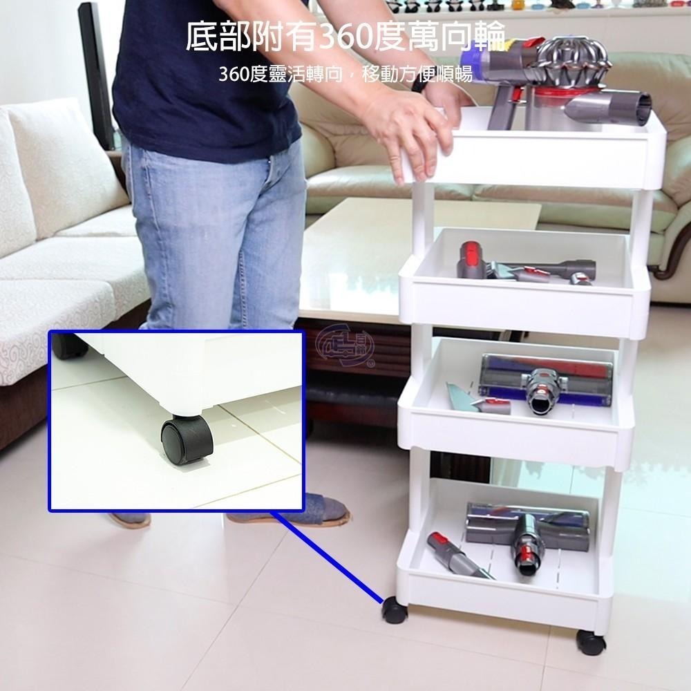 【百鈴】卡豪收靈活可移動中心支柱置物架(置物架/收納架/收納櫃/小物推車/層架/移動櫃)-細節圖8