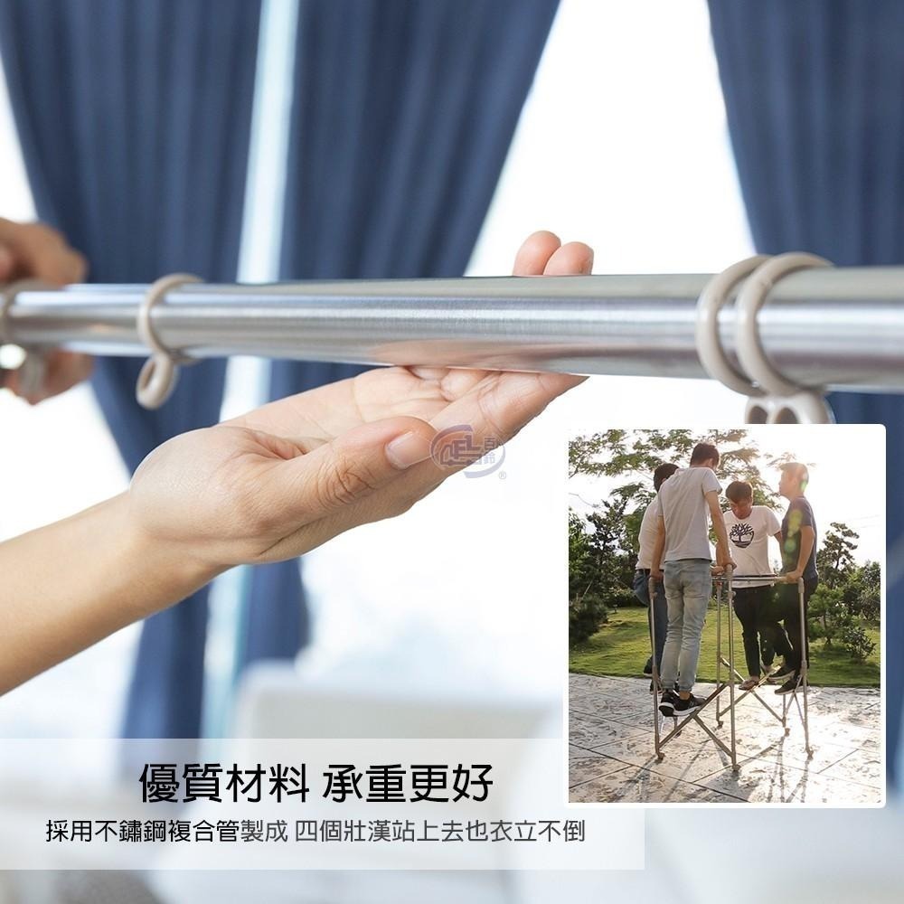 【百鈴】衣立不倒三桿可移動大容量多變曬衣架(曬衣架/掛衣架/室內衣架/移動架/棉被架/毛巾架)-細節圖6