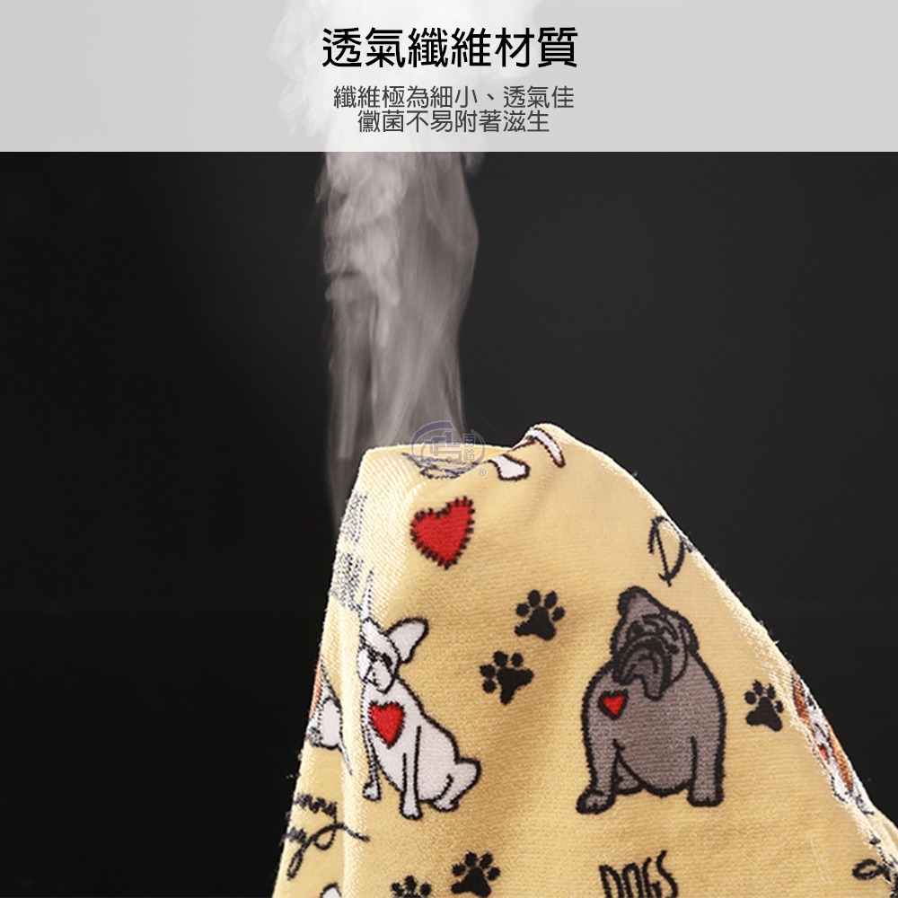 【百鈴】Aqua藝術家創作繽紛造型舒適巾-狗狗系列(M)大毛巾(吸水巾/運動毛巾/擦汗巾/擦頭巾/包頭巾)-細節圖2