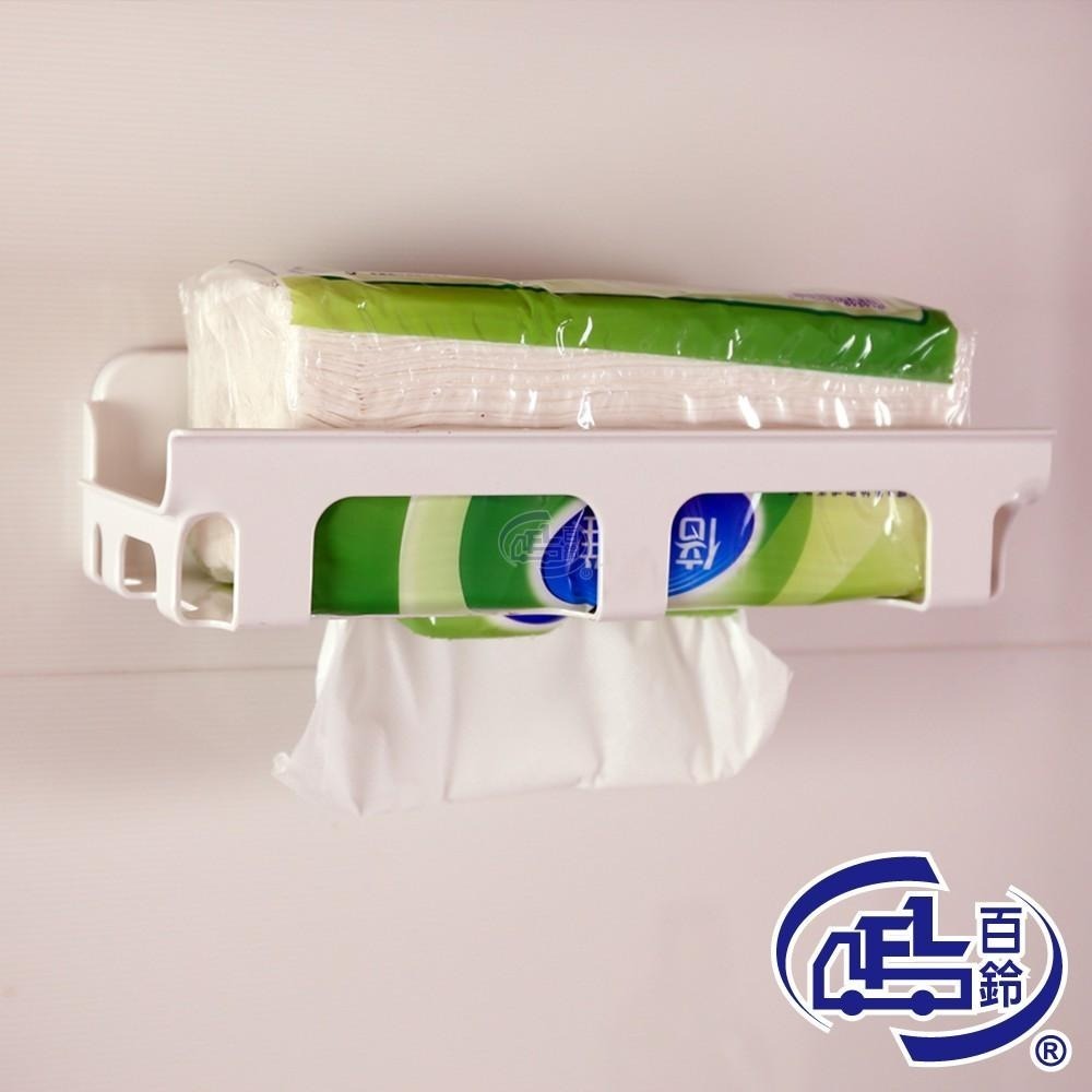 【百鈴】珍豪貼免鑽孔無痕塑鋼-面紙放置架(無痕貼/免釘/免鑽/衛生紙架/置物架/瓶罐架/小物收納)-細節圖2