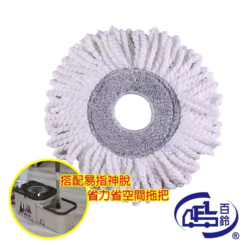 【百鈴】易指神脫超省力省空間甩水拖-超細纖維拖布(需搭配易指神脫超省力省空間拖把使用)-規格圖5