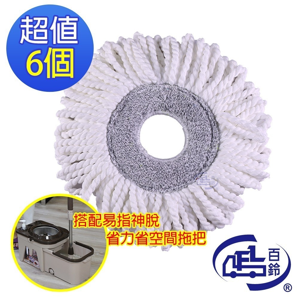 【百鈴】易指神脫超省力省空間甩水拖-超細纖維拖布(需搭配易指神脫超省力省空間拖把使用)-規格圖5