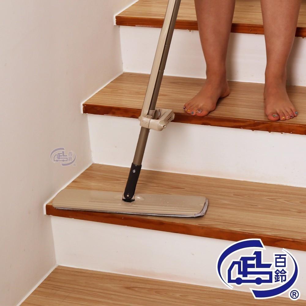 【百鈴】豪省力免沾手自擠式可站立大板拖-高密度雙色超細纖維拖布(5入)-細節圖4