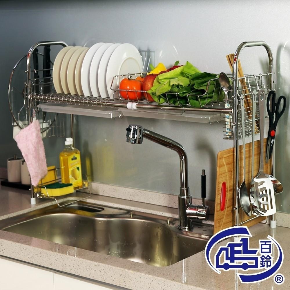 【百鈴】卡豪收304不鏽鋼省空間瀝水架豪華組(碗架/盤架/筷子架/刀架/跨海大橋/流理臺架)-細節圖2