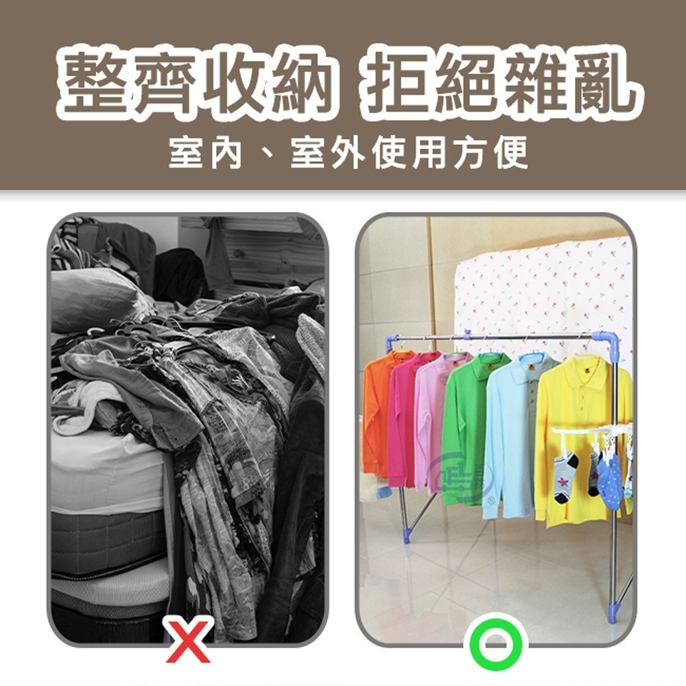 【百鈴】衣立不倒二代多用途曬衣架(曬衣架/掛衣架/室內衣架/移動架/棉被架/毛巾架)-細節圖2