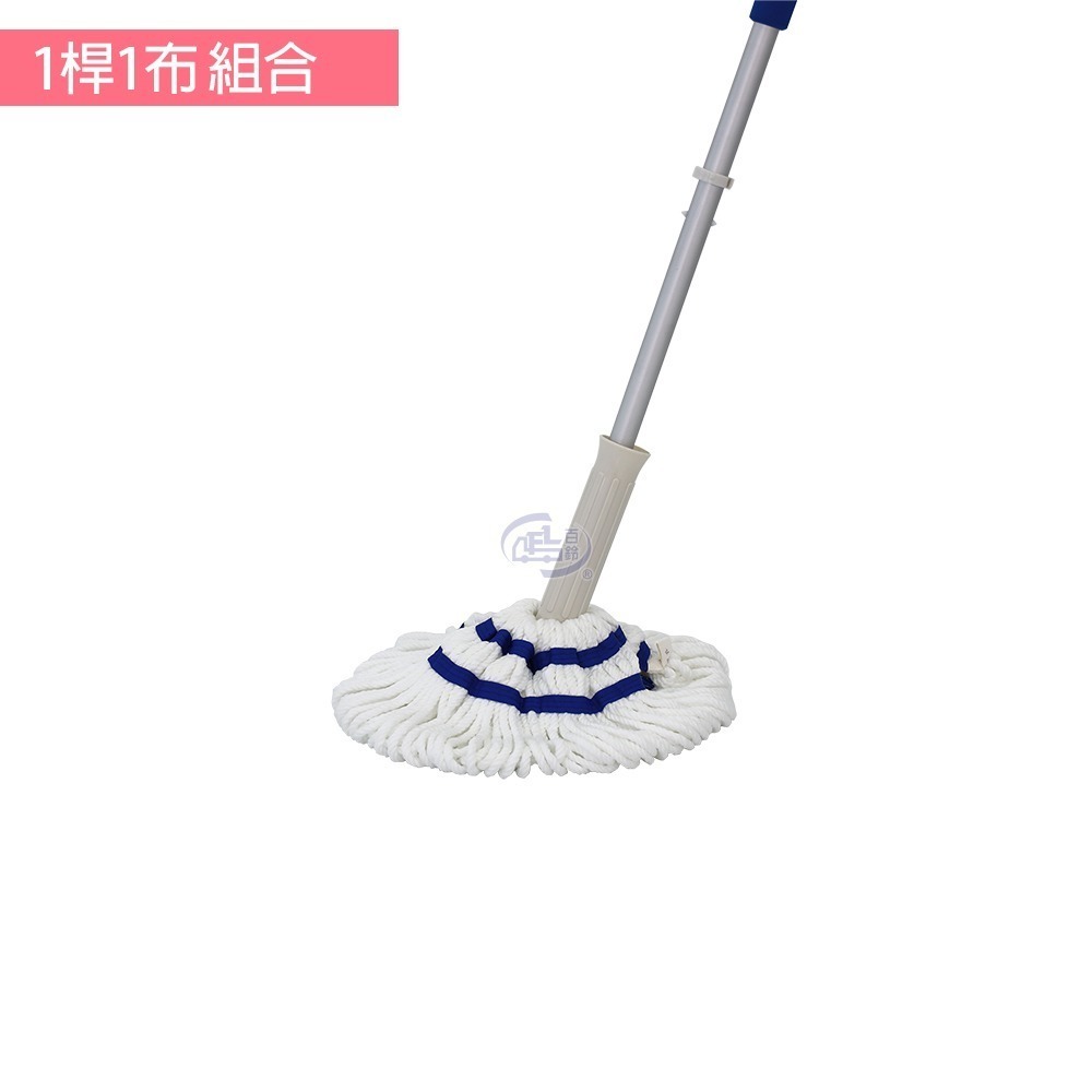 【百鈴】必卡鎖懶人拖把第一代(免沾手/省力/擰水/大布拖/地板清潔/棉條)-規格圖1