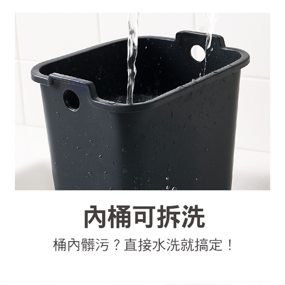 【百鈴】髒會滅不鏽鋼雙開廚餘垃圾桶5公升+活性除味包3包(雙開廚餘桶/不鏽鋼垃圾桶/廚房垃圾桶/掀蓋式垃圾)-細節圖8