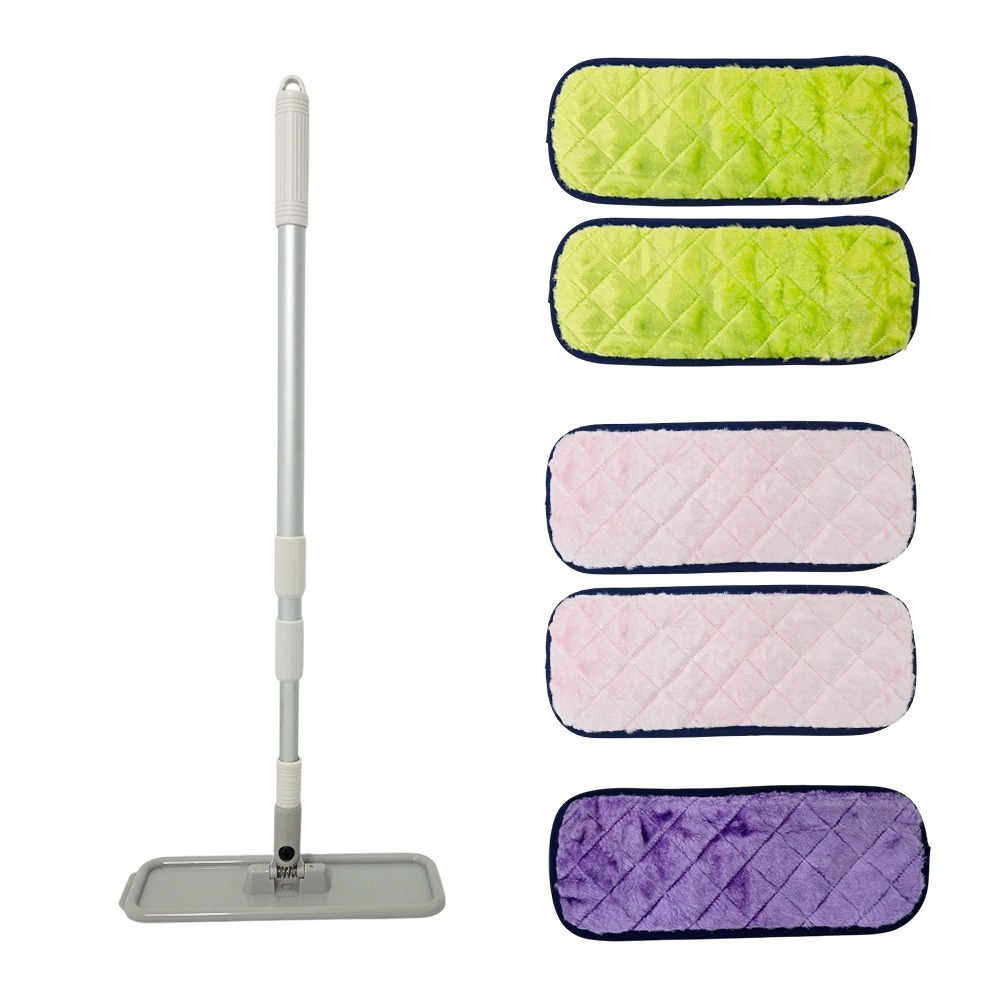 【百鈴】髒會滅無塵拖把-1桿1板5布(平拖/免沾手/大板/吸水/乾濕兩用/除塵/地板清潔)-細節圖2