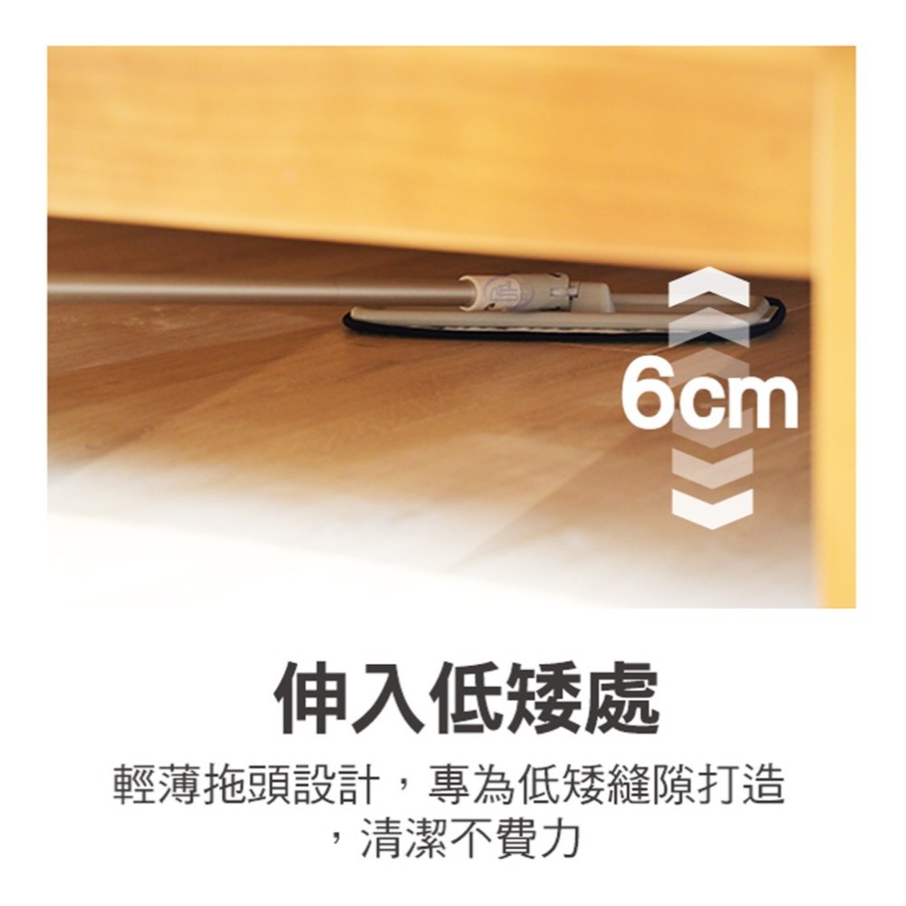 【百鈴】髒會滅無塵拖把-1桿1板5布(平拖/免沾手/大板/吸水/乾濕兩用/除塵/地板清潔)-細節圖6
