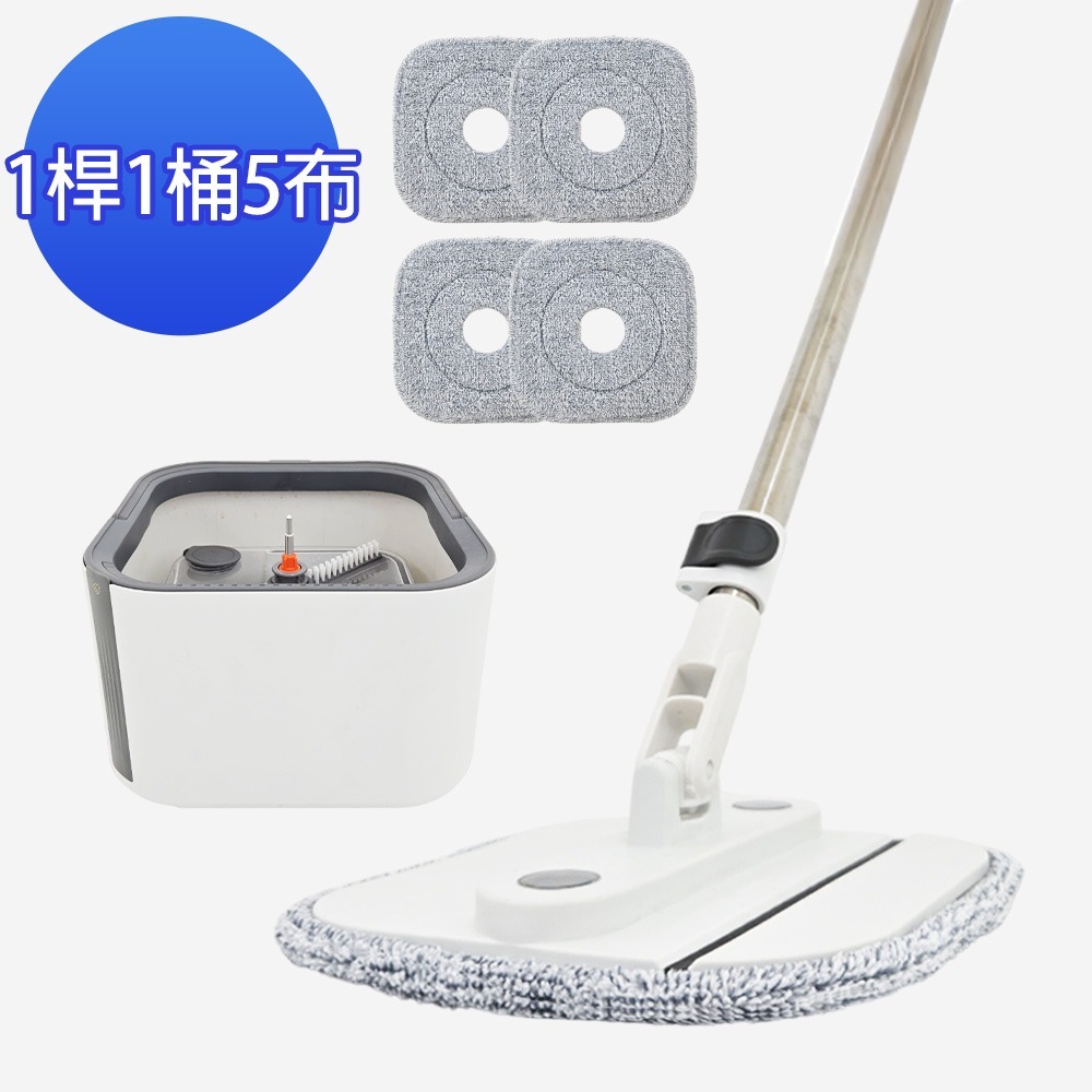 【百鈴】易指神脫手壓旋轉淨汙分離拖把組(拖把/氈黏拖把/淨汙分離水桶/乾濕分離拖把/平板拖把/居家清潔)-規格圖10