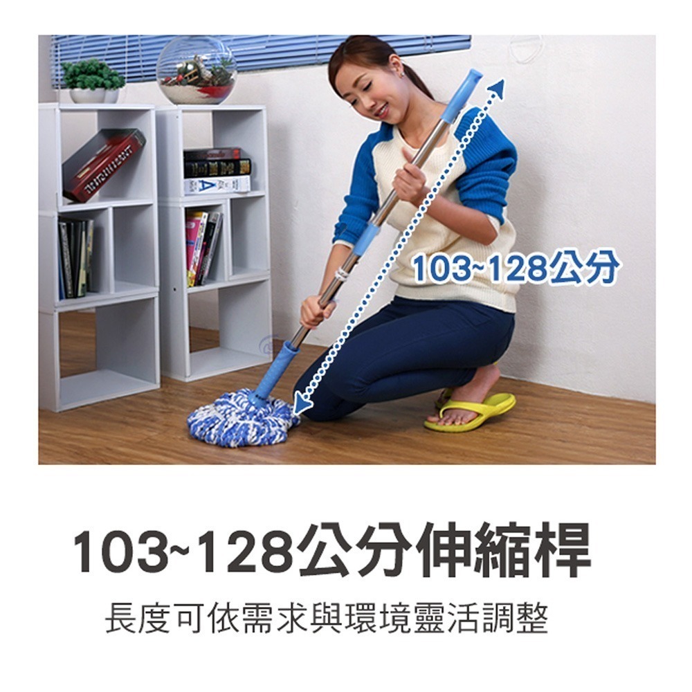 【百鈴】必卡鎖懶人拖把第三代(免沾手/省力/擰水/大布拖/地板清潔/棉條)-細節圖5
