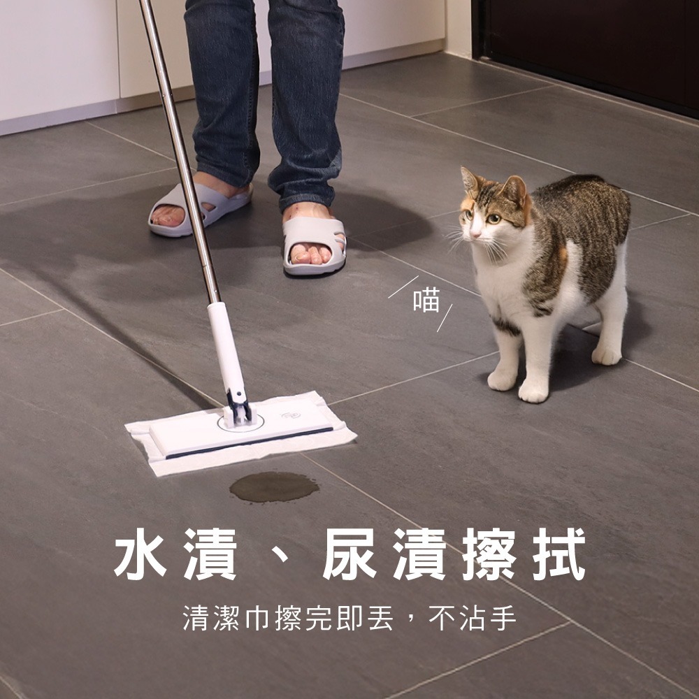 【百鈴】髒會滅掃刮一體可站立掃把畚斗組-超值組(掃把/畚斗/畚箕/刮齒/不卡頭髮/平拖/免沾手/地板清潔)-細節圖6