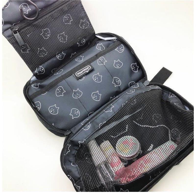 🛸𝗪𝗮𝗸𝗼𝗼𝗻現貨 Nya Ne-net 驚訝貓 掛袋 懸掛式收納包 旅行洗漱包 盥洗包 旅行化妝包 過夜包 化妝包-細節圖5