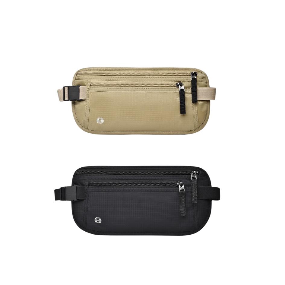 🛸台灣現貨 RFID防盜腰包 隱形腰包 RFID防盜包 貼身腰包 護照包 防盜包 歐洲 運動腰包 防扒包 收納包 護照夾-細節圖2