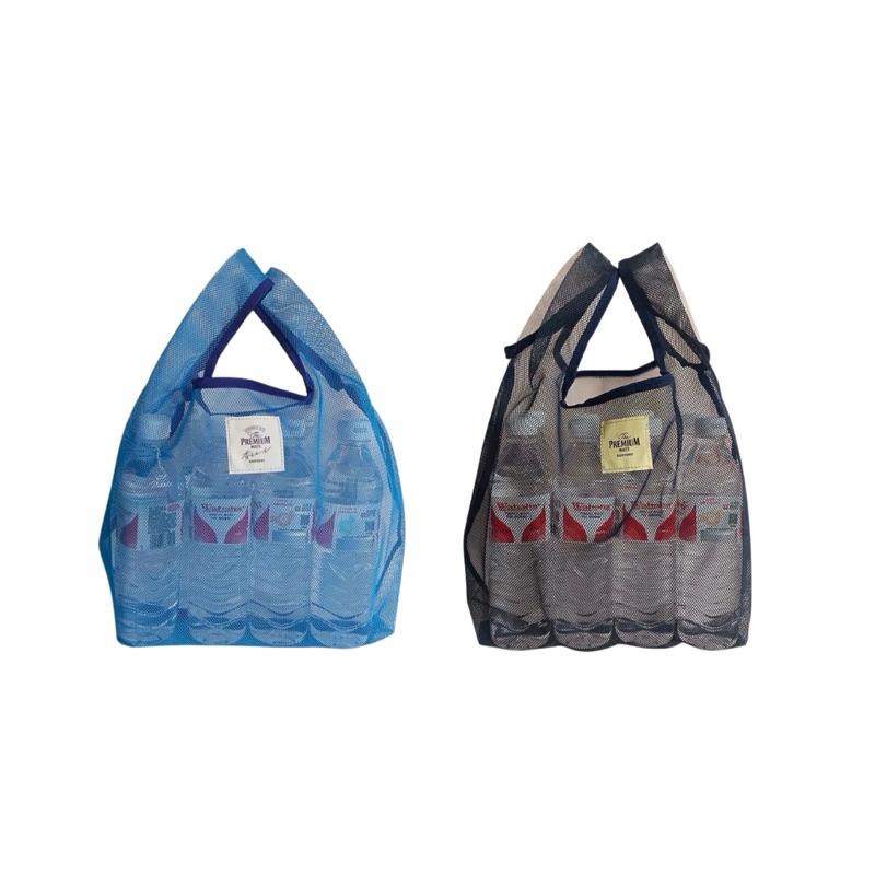 🛸台灣現貨 洞洞拼色Premium購物袋 洞洞提袋 網布小提袋 環保提袋 收納購物袋 折疊購物袋 網袋 網布提袋 手提袋-細節圖2