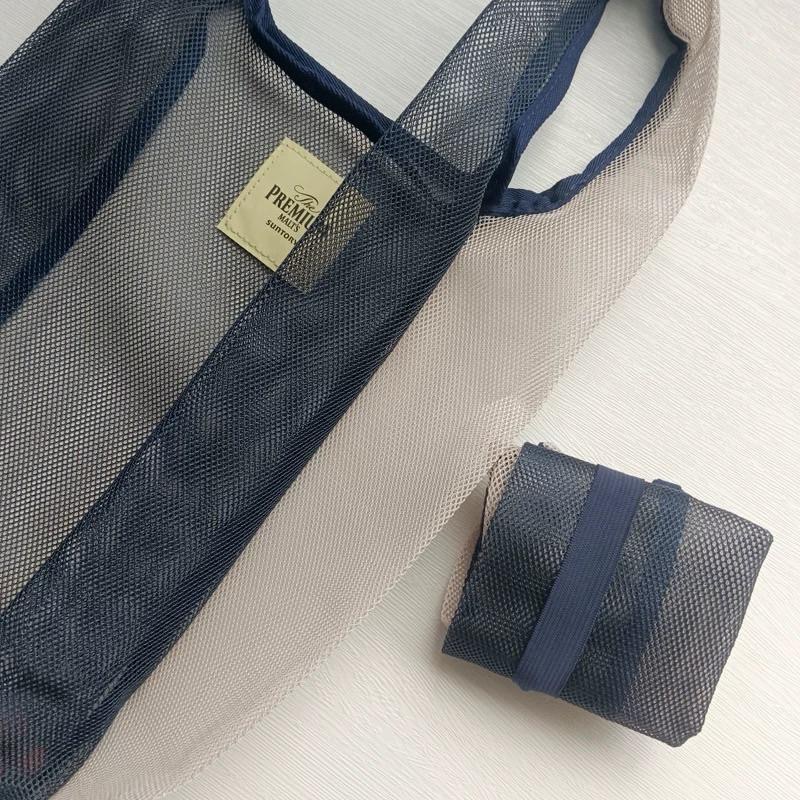 🛸台灣現貨 洞洞拼色Premium購物袋 洞洞提袋 網布小提袋 環保提袋 收納購物袋 折疊購物袋 網袋 網布提袋 手提袋-細節圖5