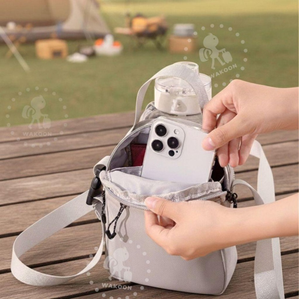 🛸台灣現貨 手搖飲必備小包 水壺手機小包 健身水壺包 手機包 飲料包 斜背包 旅行小包 側背包 男包 側肩包-細節圖5