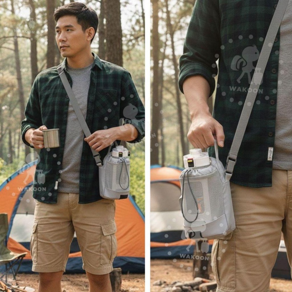 🛸台灣現貨 手搖飲必備小包 水壺手機小包 健身水壺包 手機包 飲料包 斜背包 旅行小包 側背包 男包 側肩包-細節圖8