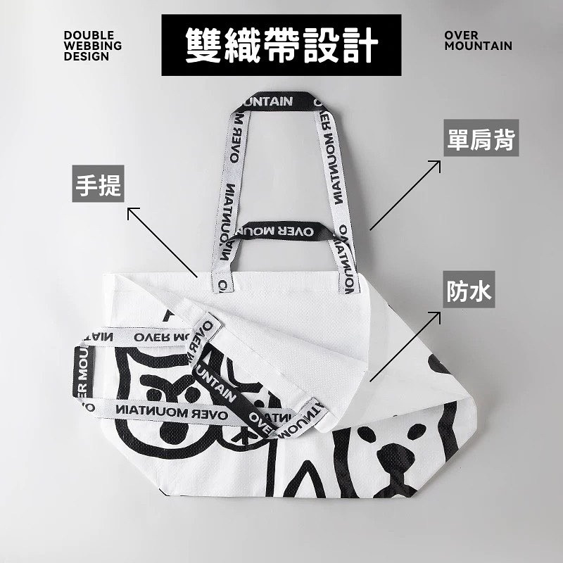 新品現貨 動物合集防水購物袋 手提單肩袋 尼龍袋 宜家 購物袋 環保袋 防水購物袋 編織袋 袋 手提袋-細節圖6
