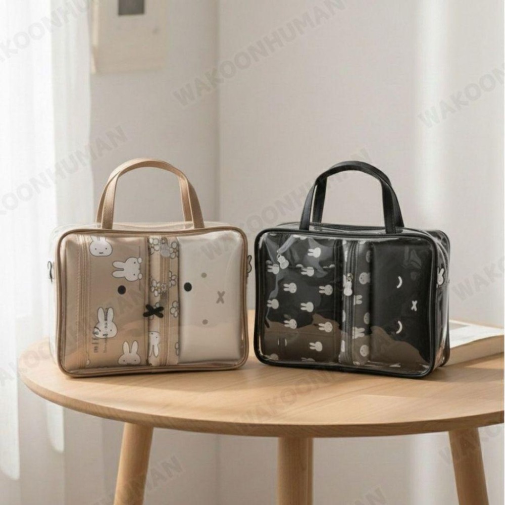 台灣現貨 Miffy米菲兔 旅行四件套 防水手提化妝包 PVC透明包 防水包 拉鍊游泳包 手提化妝包 透明防水包 痛包-細節圖8